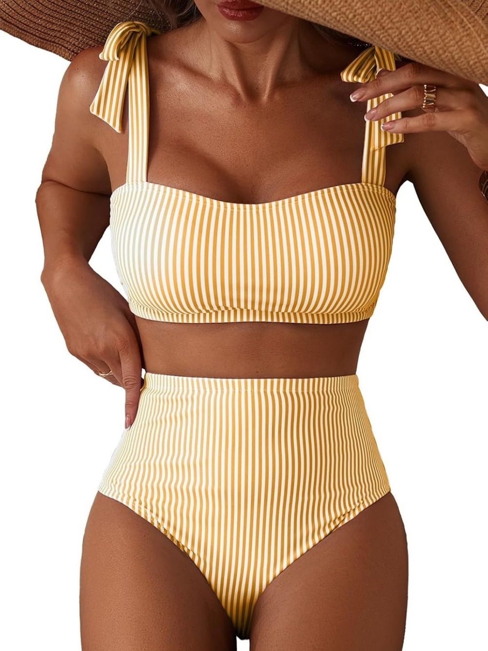 Tie Shoulder Bikini Sets 2 Piece High Waisted Swimsuits 2193/bb4-1